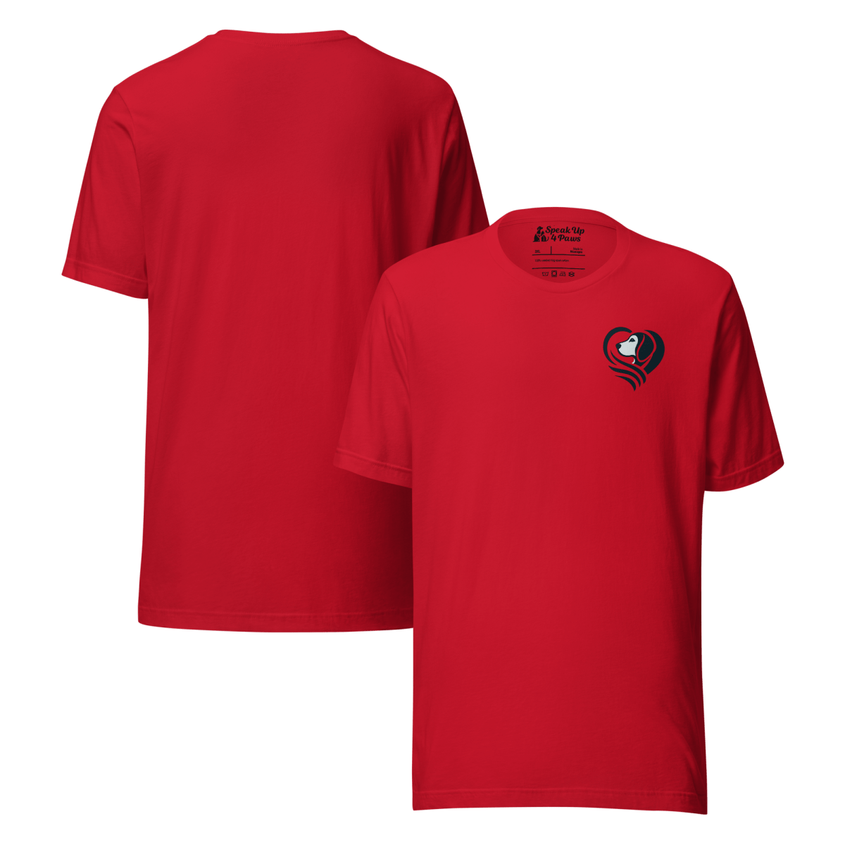 Heartfelt Beagle - Everyday Plus Tee | COLORS: Athletic Heather, Red, White - Unisex Staple Tee - Speak Up 4 Paws