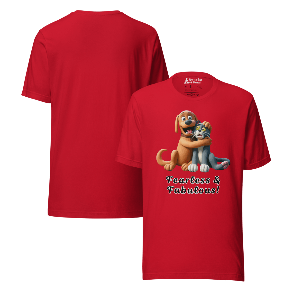 Pawfect Panic - Everyday Plus Tee - "Fearless & Fabulous" | COLORS: Tex, Athletic Heather, White - Unisex Staple Tee - Speak Up 4 Paws