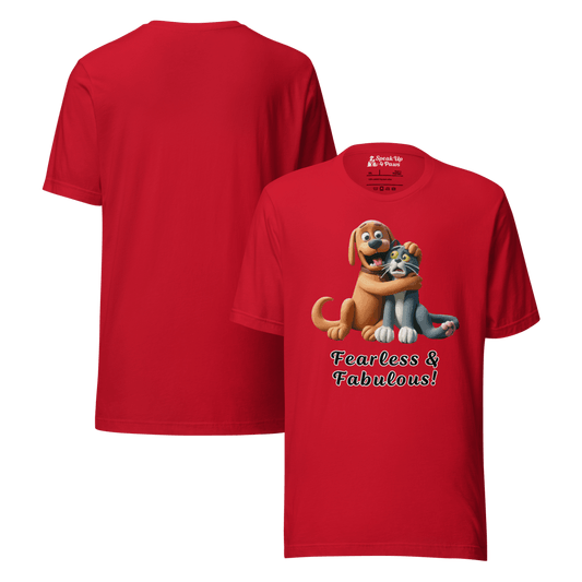 Pawfect Panic - Everyday Plus Tee - "Fearless & Fabulous" | COLORS: Tex, Athletic Heather, White - Unisex Staple Tee - Speak Up 4 Paws
