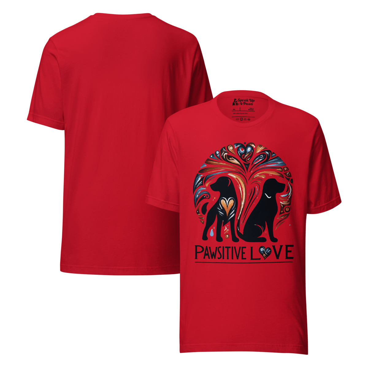 Radiant Companions - Everyday Plus Tee | COLORS: Red, Athletic Heather, White - Unisex Staple Tee - Speak Up 4 Paws