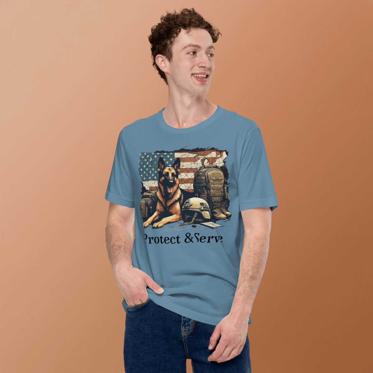 Sentinel of Valor - Everyday Tee | COLORS: Army, Heather Slate, Steel Blue, Pebble - Unisex Staple Tee - Speak Up 4 Paws