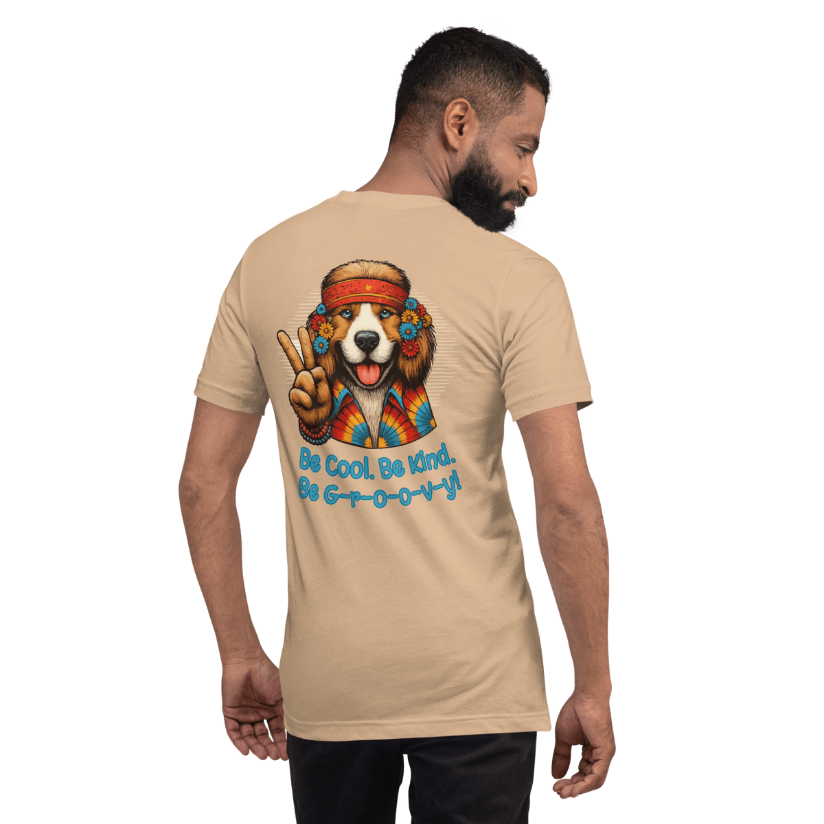 Groovy Canine - "Be Cool. Be Kind. Be Groovy!" - Signature Back Story Tee - Unisex Staple Tee - Speak Up 4 Paws