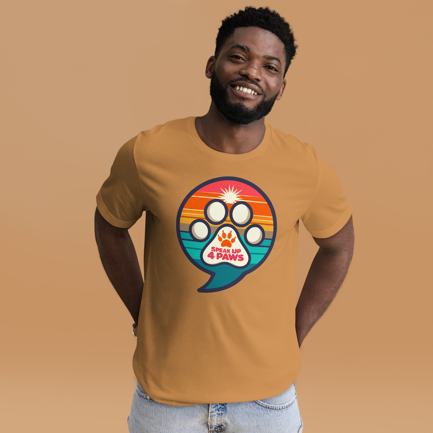 Speak Up 4 Paws - 1970s - Unisex Staple Tee