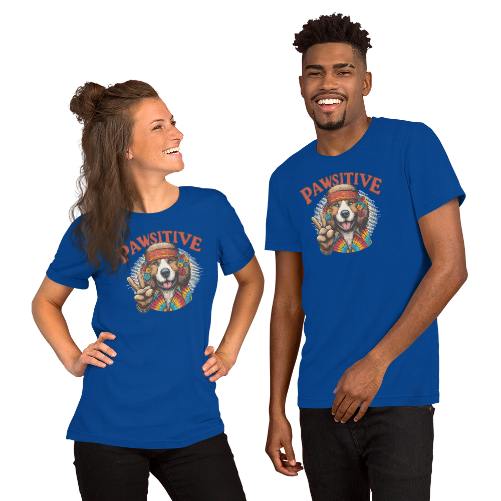 Groovy Canine Vibes - Pawsitive Peace - Unisex Tee