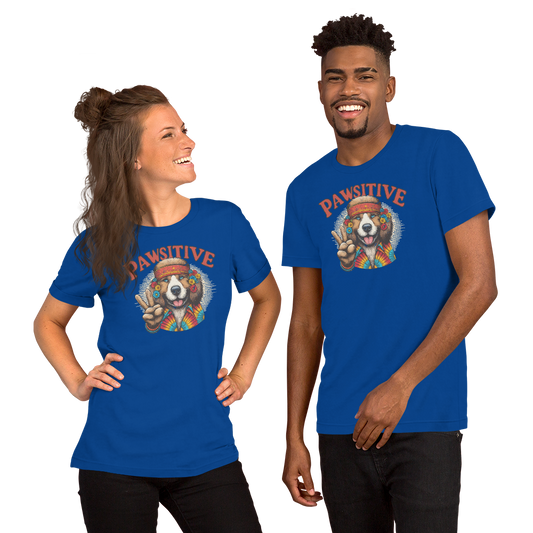 Groovy Canine Vibes - Pawsitive Peace - Unisex Tee