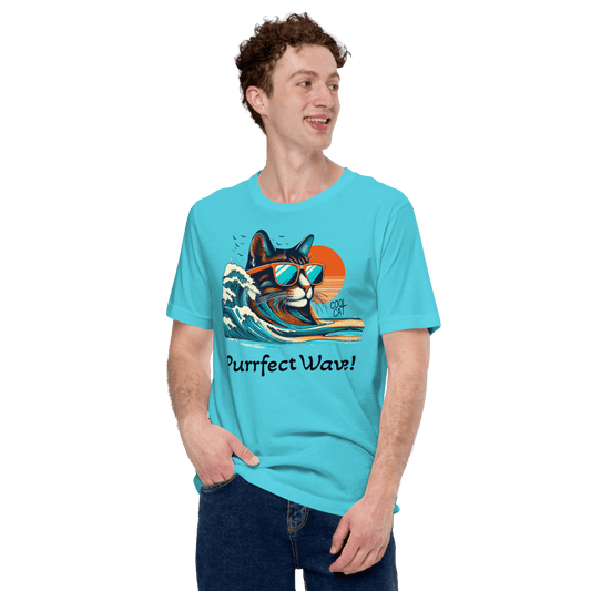 Surf’s Up - Purrfection - Signature Tee - Unisex Staple Tee - Speak Up 4 Paws
