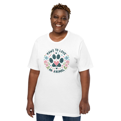 Floral Pawprints - Paws To Love - Unisex Staple Tee