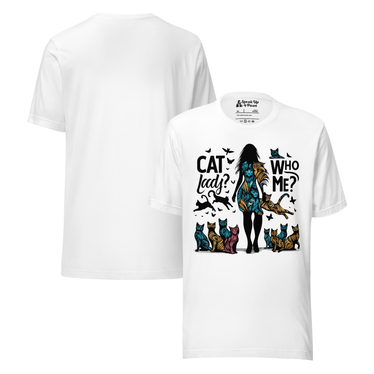 Feline Reverie - Everyday Plus Tee | COLORS: White, Red, Athletic Heather - Unisex Staple Tee - Speak Up 4 Paws