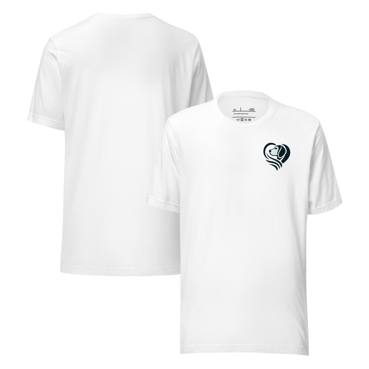 Heartfelt Beagle - Everyday Plus Tee | COLORS: Athletic Heather, Red, White - Unisex Staple Tee - Speak Up 4 Paws