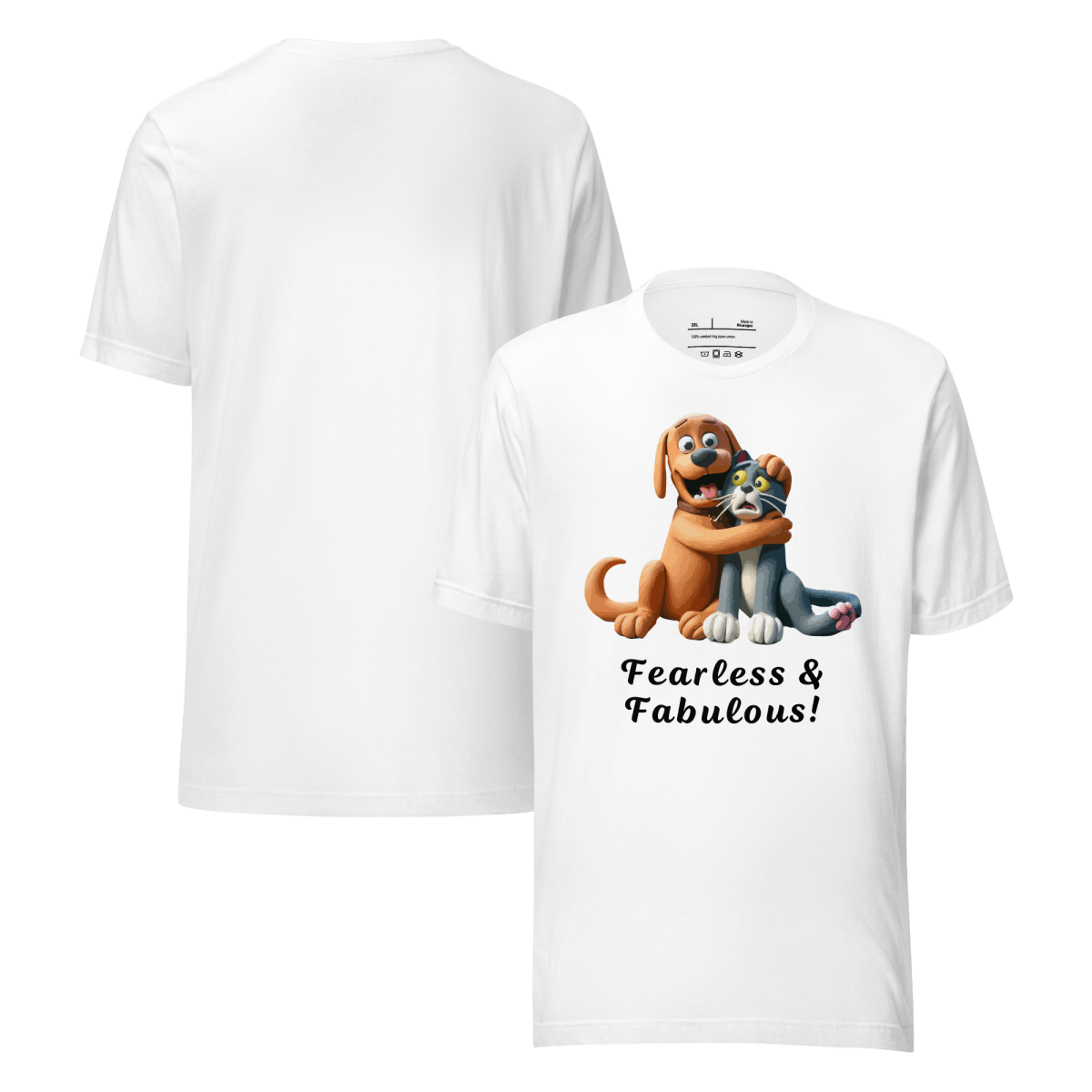 Pawfect Panic - Everyday Plus Tee - "Fearless & Fabulous" | COLORS: Tex, Athletic Heather, White - Unisex Staple Tee - Speak Up 4 Paws