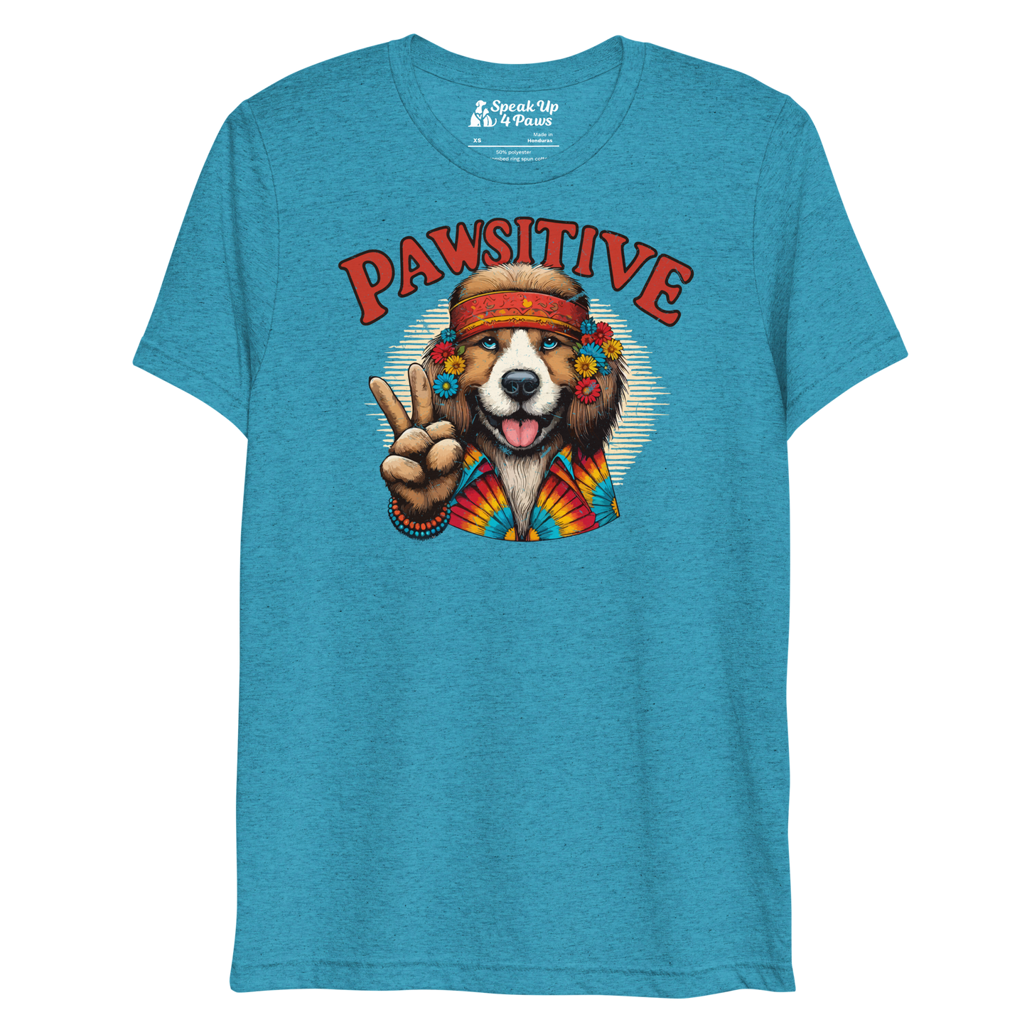 Groovy Canine Vibes - Pawsitive Peace - Tri-Blend Tee