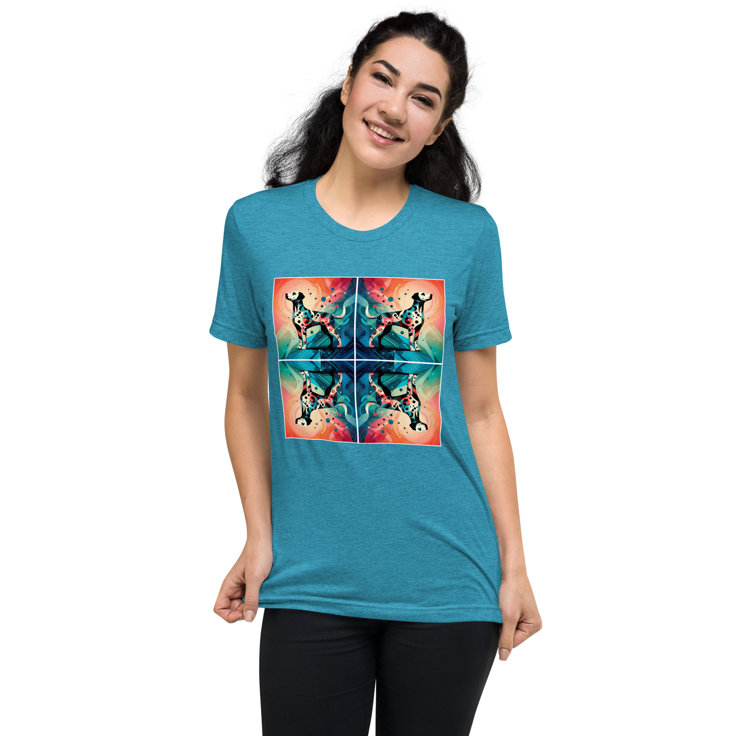 Vibrant Canine Mosaic -Tri-Blend Tee