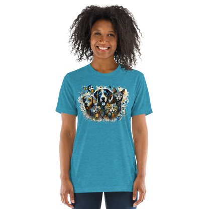 Paws in Colorful Conversation - Pollock - Tri-Blend Tee