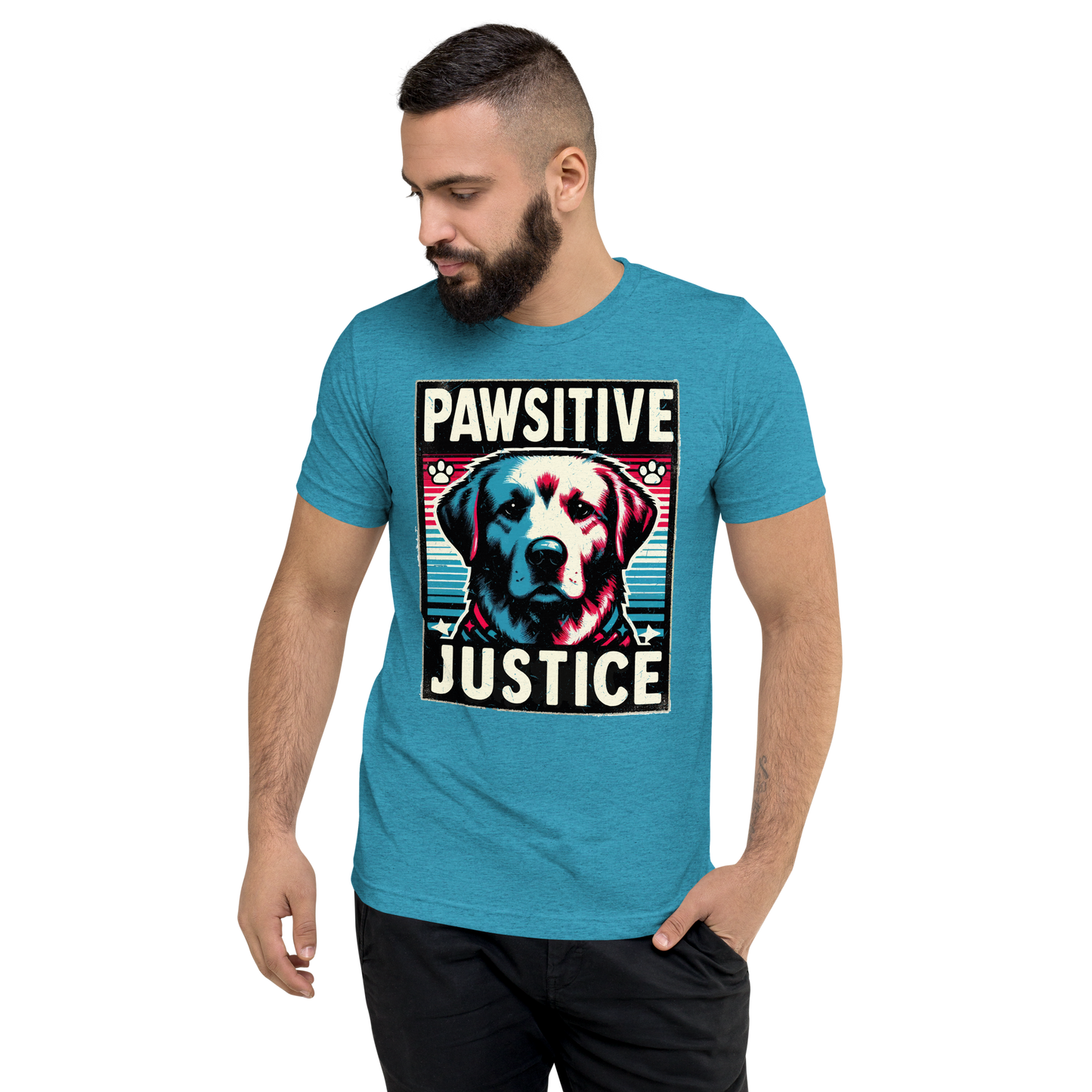 Bark Nirvana - Pawsitive Justice - Men's Tri-Blend Comfort Tee