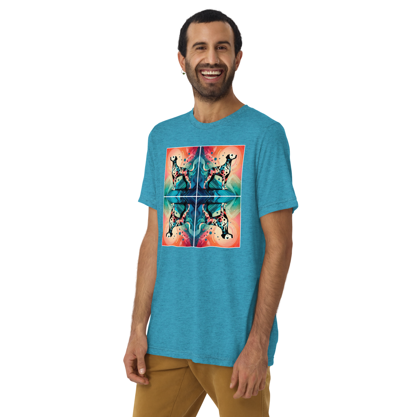 Vibrant Canine Mosaic - Men's Tri-Blend Comfort Tee