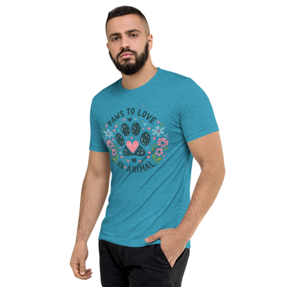 Floral Pawprints - Paws to Love - Tri-Blend Tee