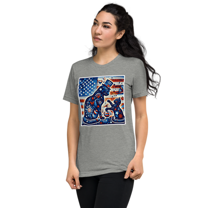 Feline Fireworks Fiesta -Tri-Blend Tee