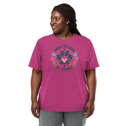 Floral Pawprints - Paws to Love - Tri-Blend Tee