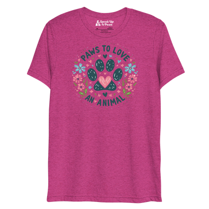 Floral Pawprints - Paws to Love - Tri-Blend Tee