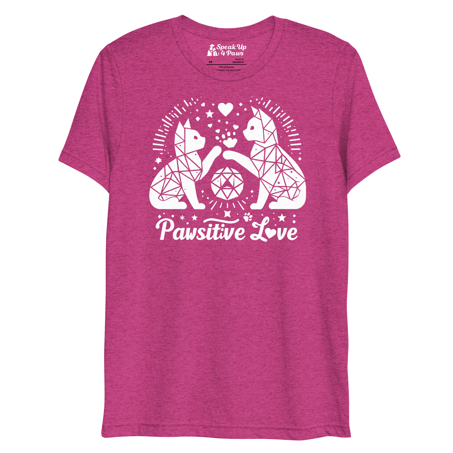 Geometric Whiskerplay - Pawsitive Love - Tri-Blend Tee