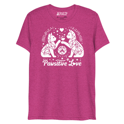 Geometric Whiskerplay - Pawsitive Love - Tri-Blend Tee