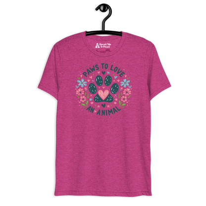 Floral Pawprints - Paws to Love - Tri-Blend Tee