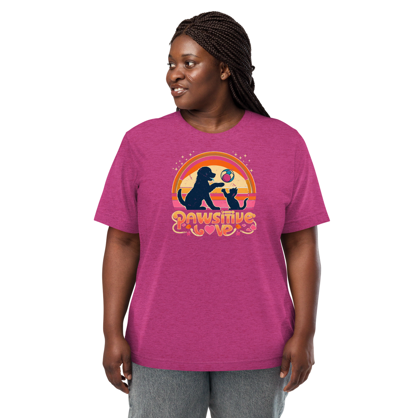 Rainbow Rendezvous - Pawsitive Love - Tri-Blend Tee