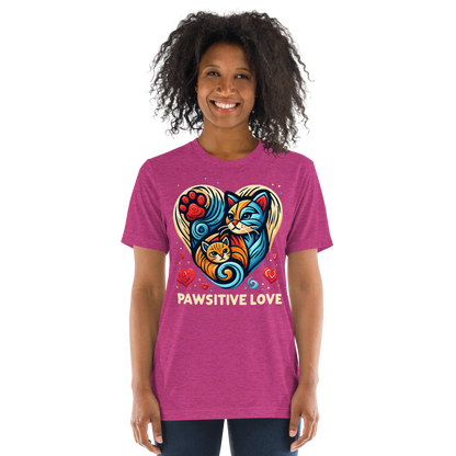 Feline Harmony - Pawsitive Love - Tri-Blend Tee