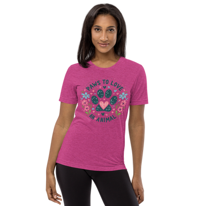 Floral Pawprints - Paws to Love - Tri-Blend Tee