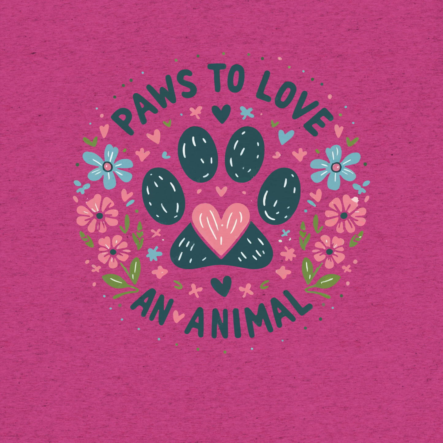 Floral Pawprints - Paws to Love - Tri-Blend Tee