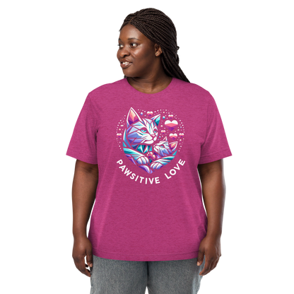 Geometric Whiskerheart - Pawsitive Love - Tri-Blend Tee