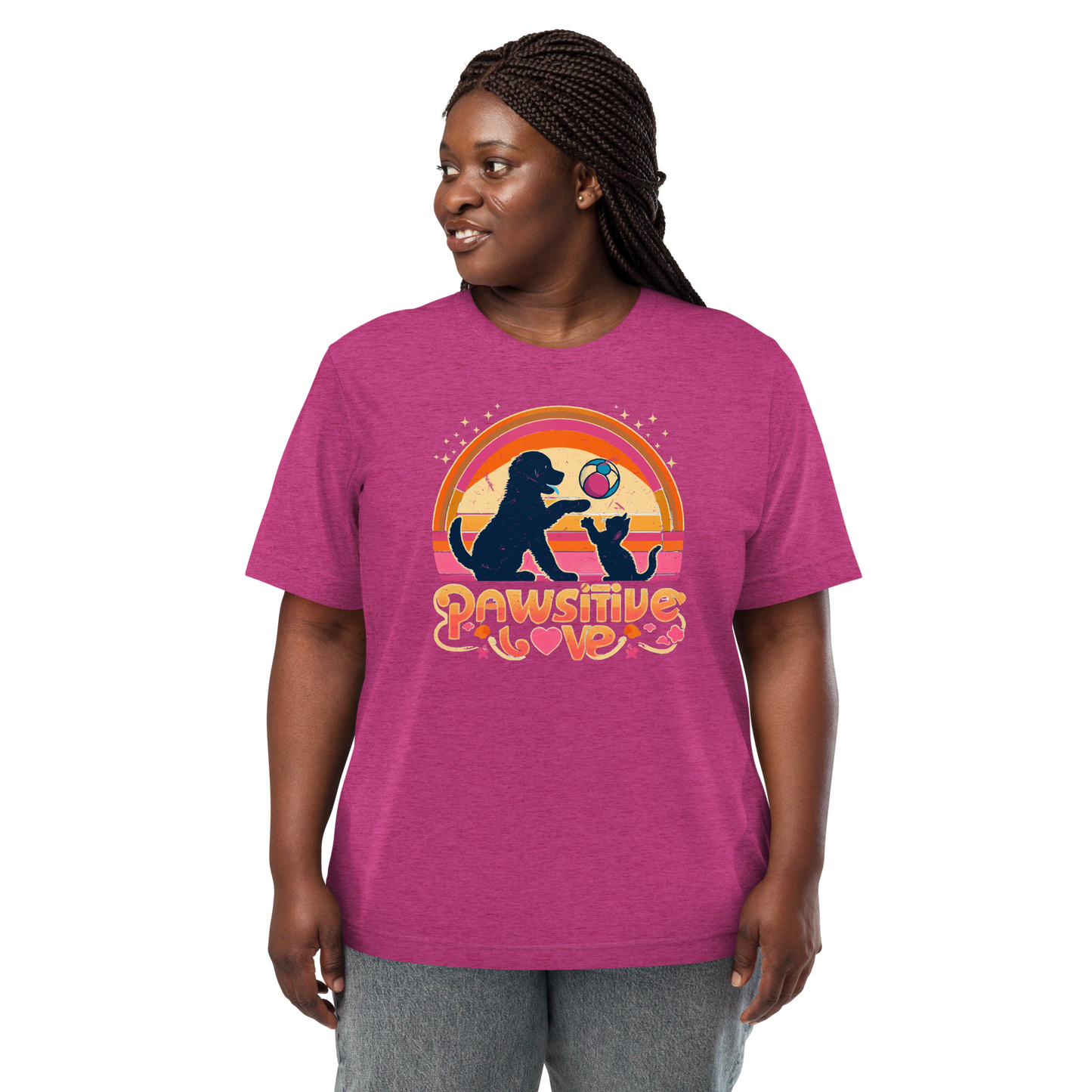 Rainbow Rendezvous - Pawsitive Love - Tri-Blend Tee