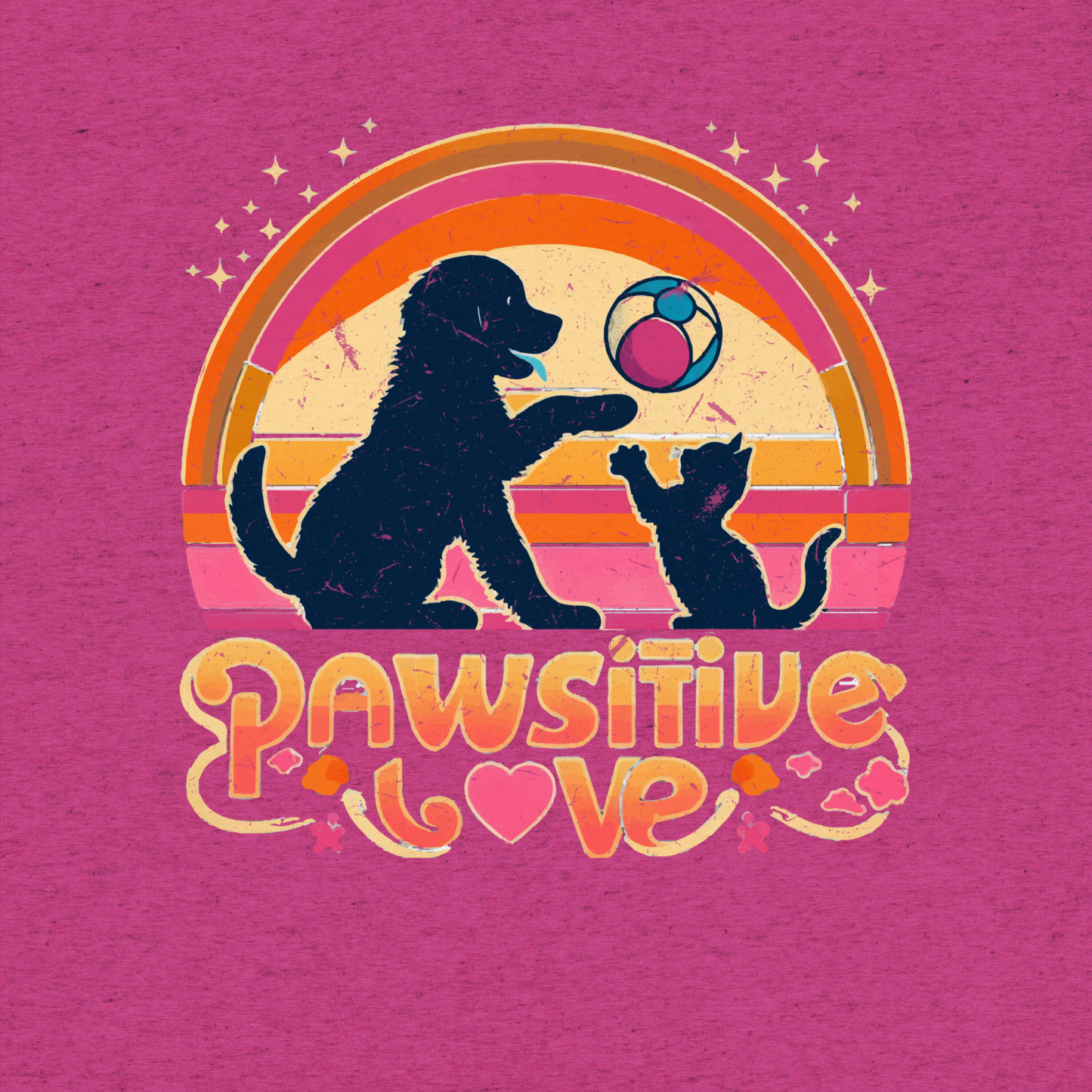 Rainbow Rendezvous - Pawsitive Love - Tri-Blend Tee