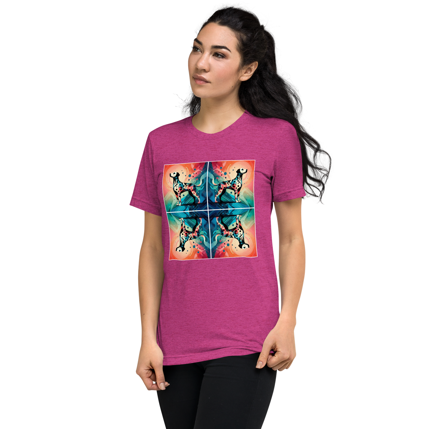 Vibrant Canine Mosaic -Tri-Blend Tee