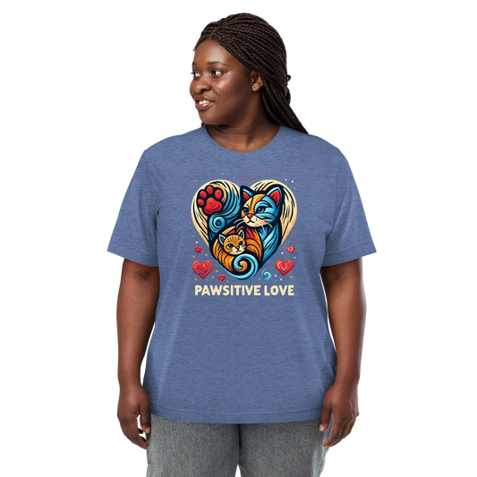 Feline Harmony - Pawsitive Love - Tri-Blend Tee