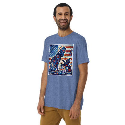 Feline Fireworks Fiesta -Tri-Blend Tee