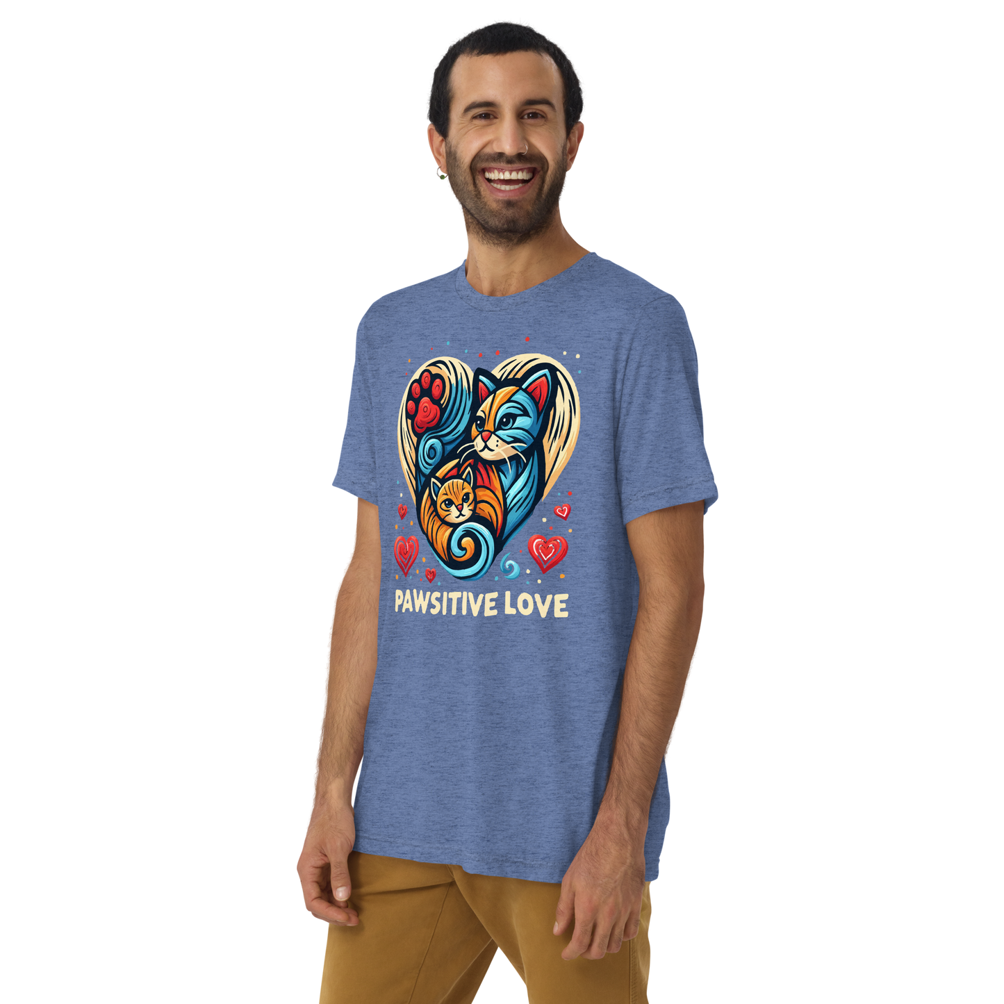 Feline Harmony - Pawsitive Love - Tri-Blend Tee