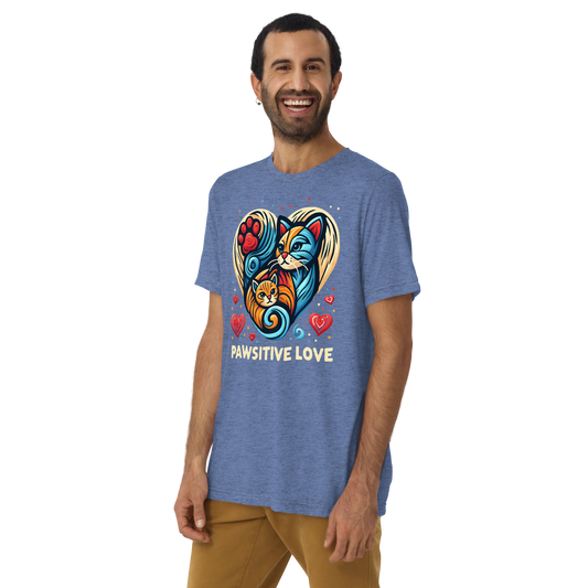 Feline Harmony - Pawsitive Love - Tri-Blend Tee