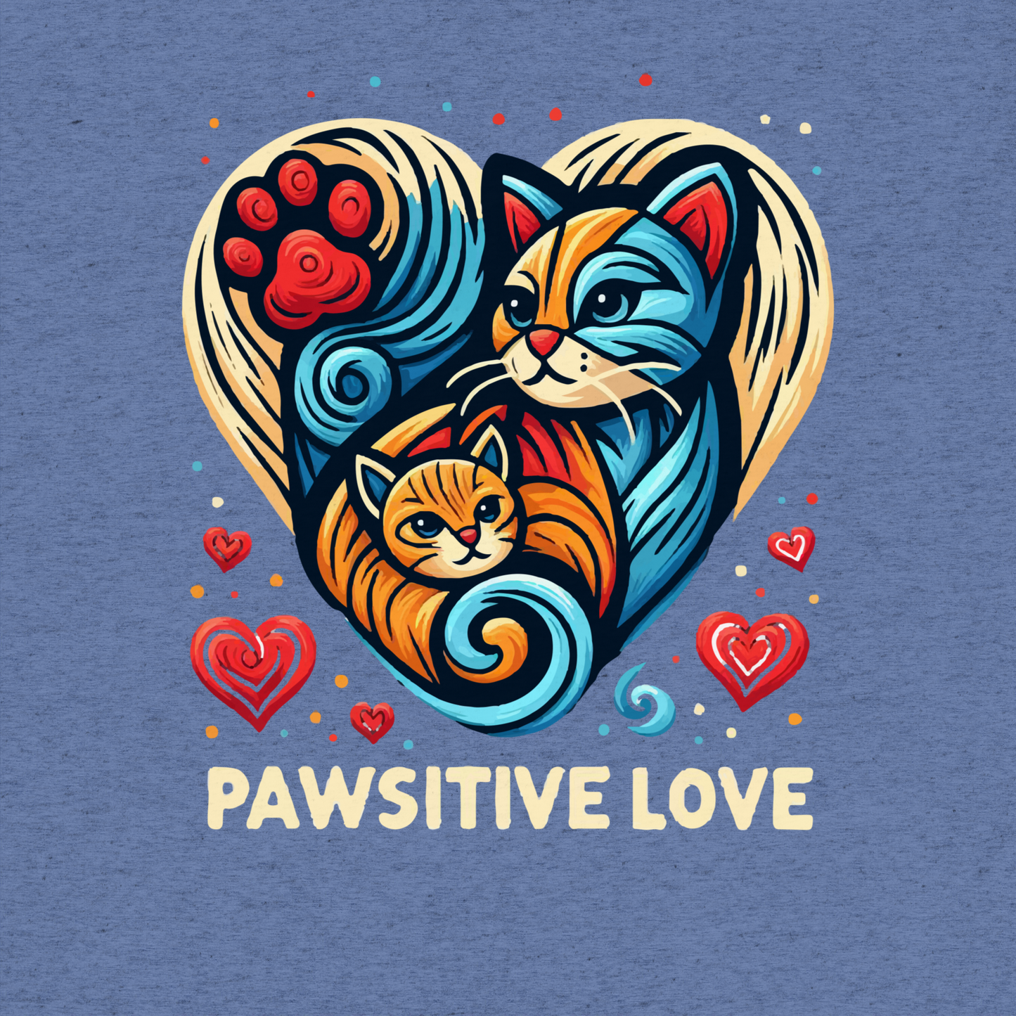 Feline Harmony - Pawsitive Love - Tri-Blend Tee