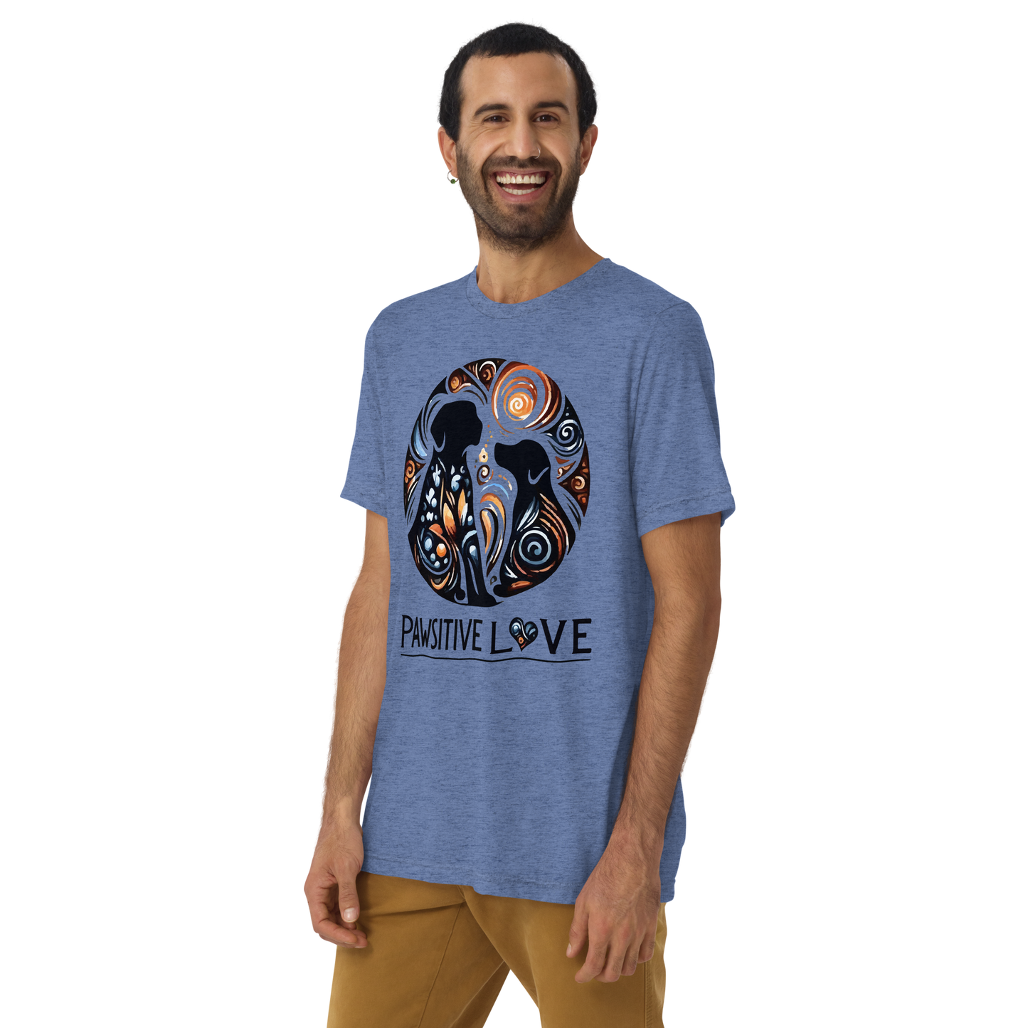 Swirl of Pawsitivity- Men's Tri-Blend Comfort Tee