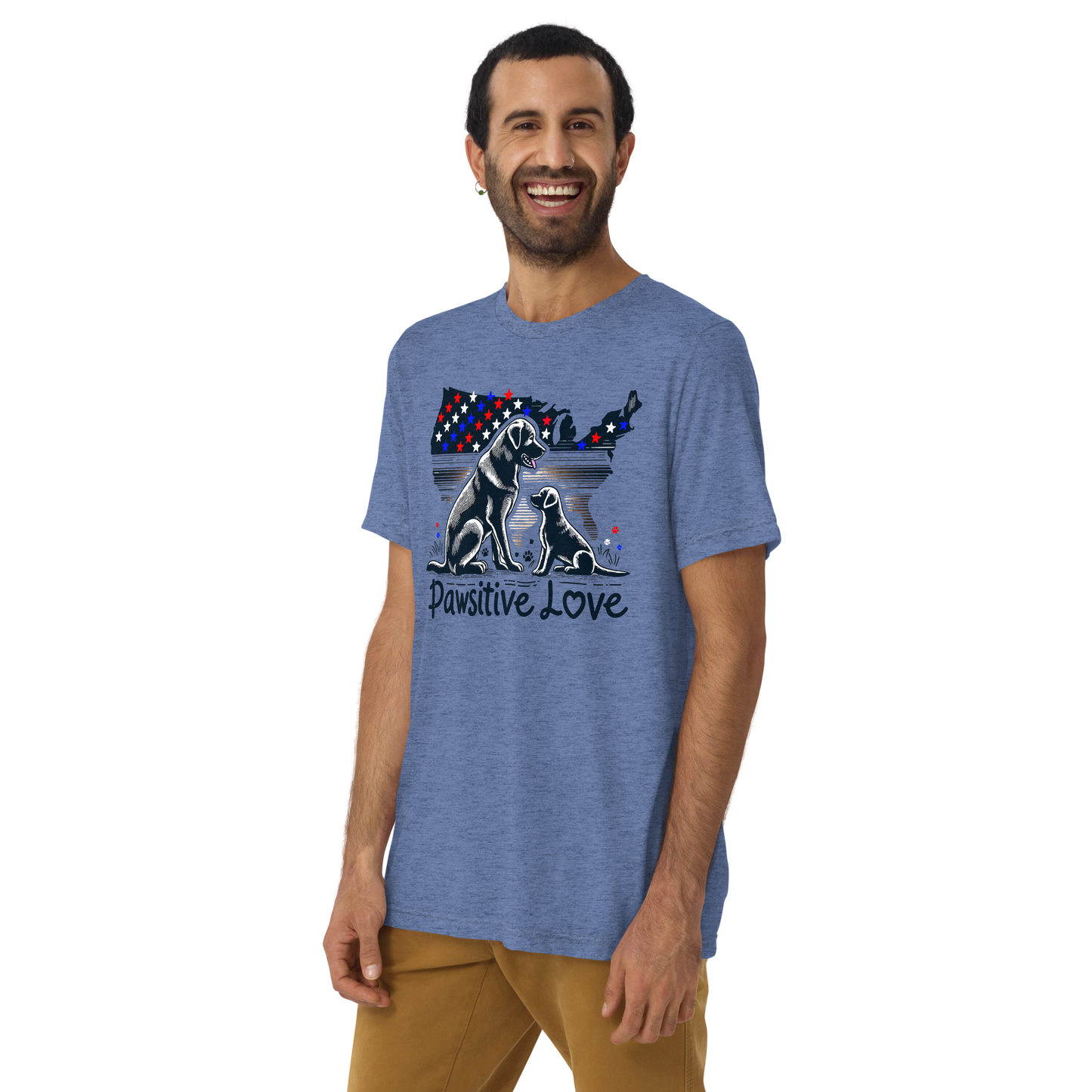 States of Devotion - Pawsitive Love - Men's Tri-Blend Comfort Tee