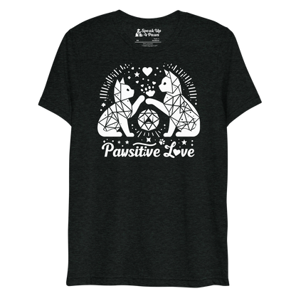 Geometric Whiskerplay - Pawsitive Love - Tri-Blend Tee