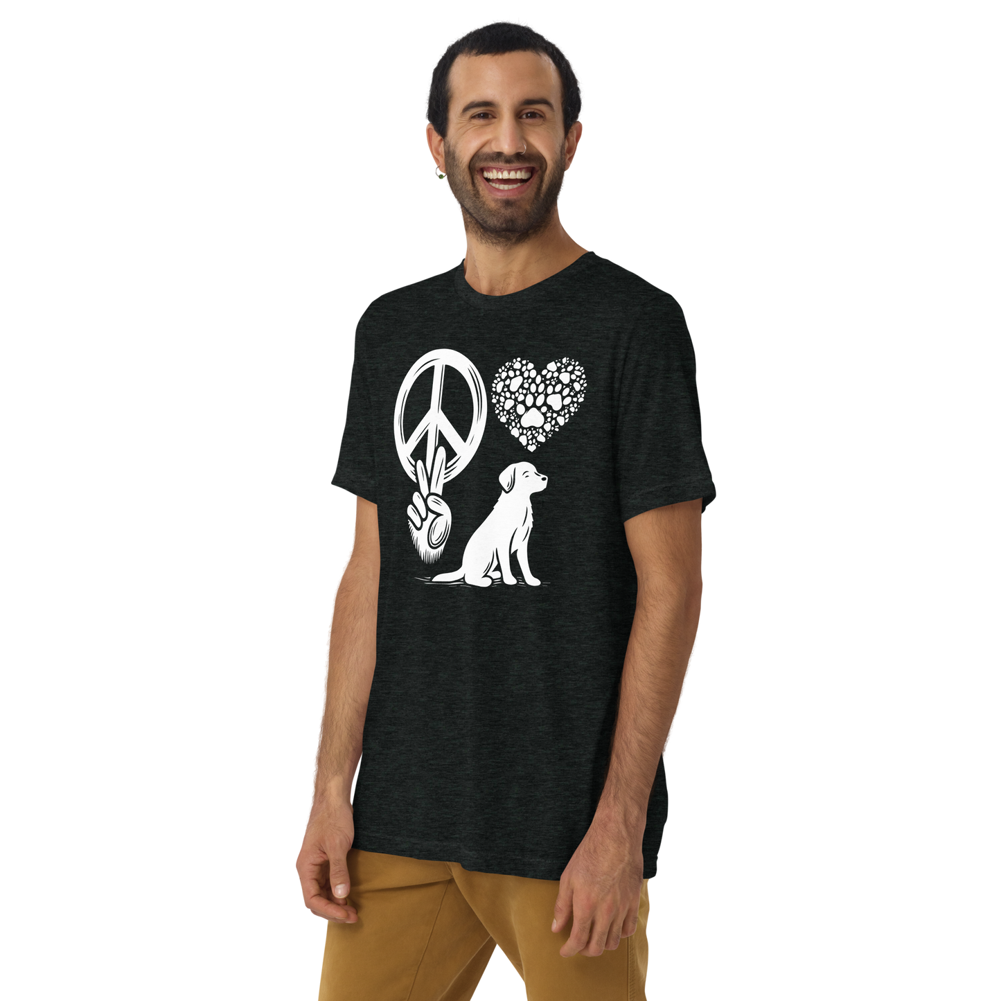 Harmony Unleashed - Peace-Love-Dog - Tri-Blend Tee