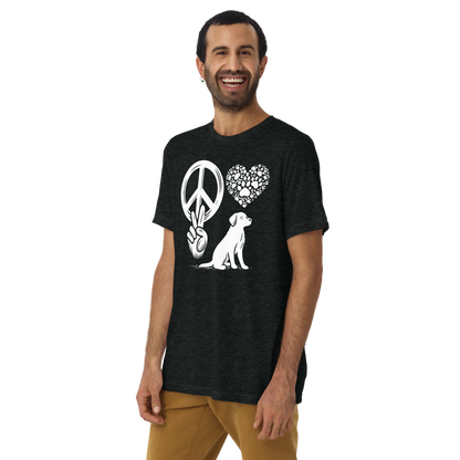 Harmony Unleashed - Peace-Love-Dog - Tri-Blend Tee