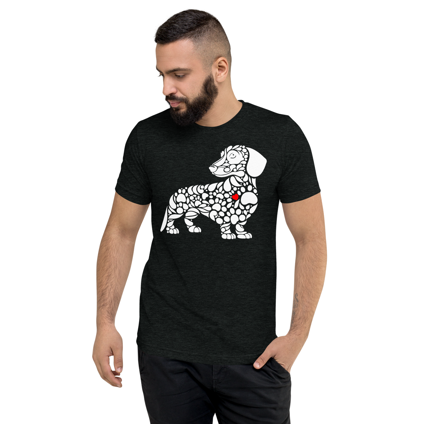 Paws of Devotion - Dachshund -Men's Tri-Blend Comfort Tee