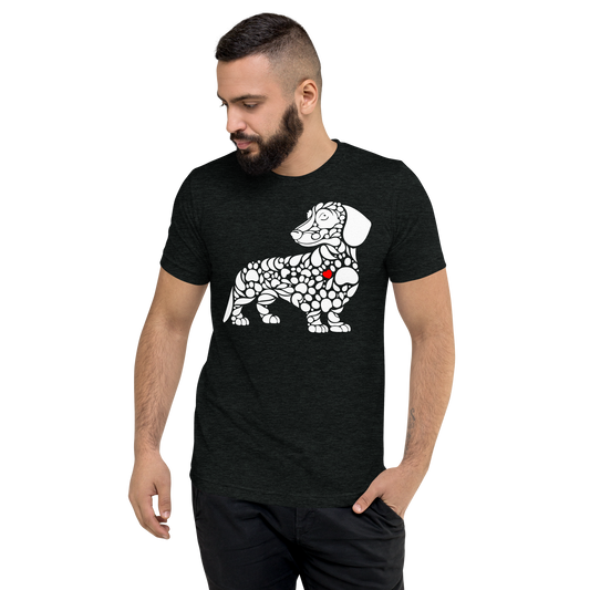 Paws of Devotion - Dachshund -Men's Tri-Blend Comfort Tee