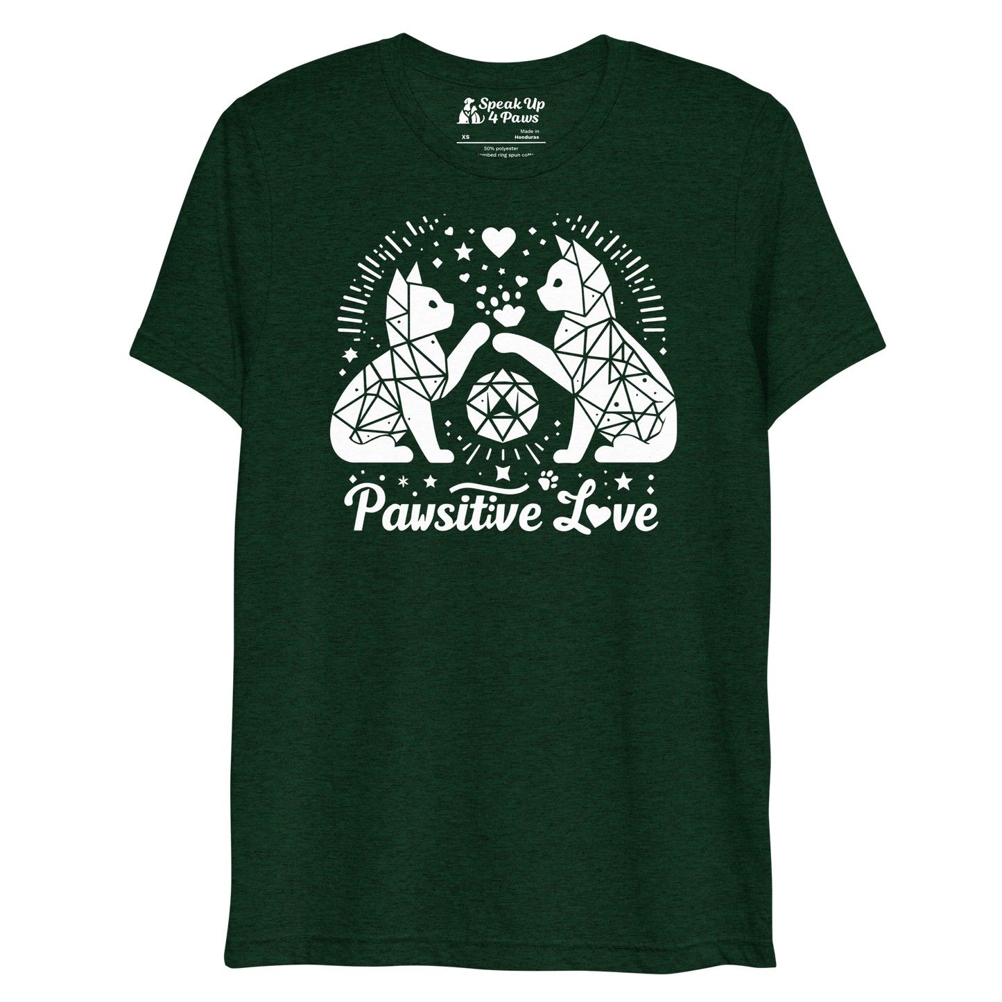 Geometric Whiskerplay - Pawsitive Love - Tri-Blend Tee