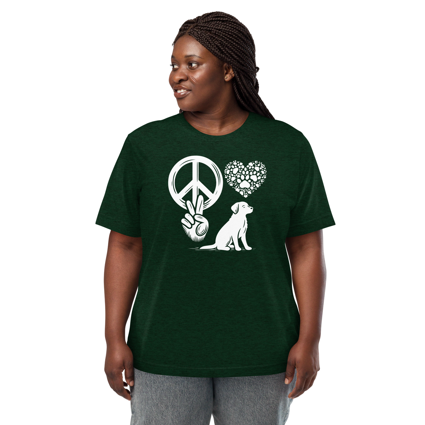 Harmony Unleashed - Peace-Love-Dog - Tri-Blend Tee