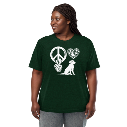 Harmony Unleashed - Peace-Love-Dog - Tri-Blend Tee