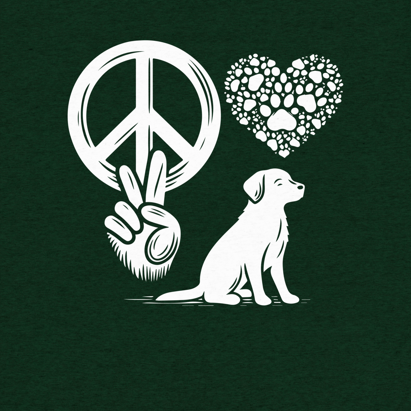 Harmony Unleashed - Peace-Love-Dog - Tri-Blend Tee